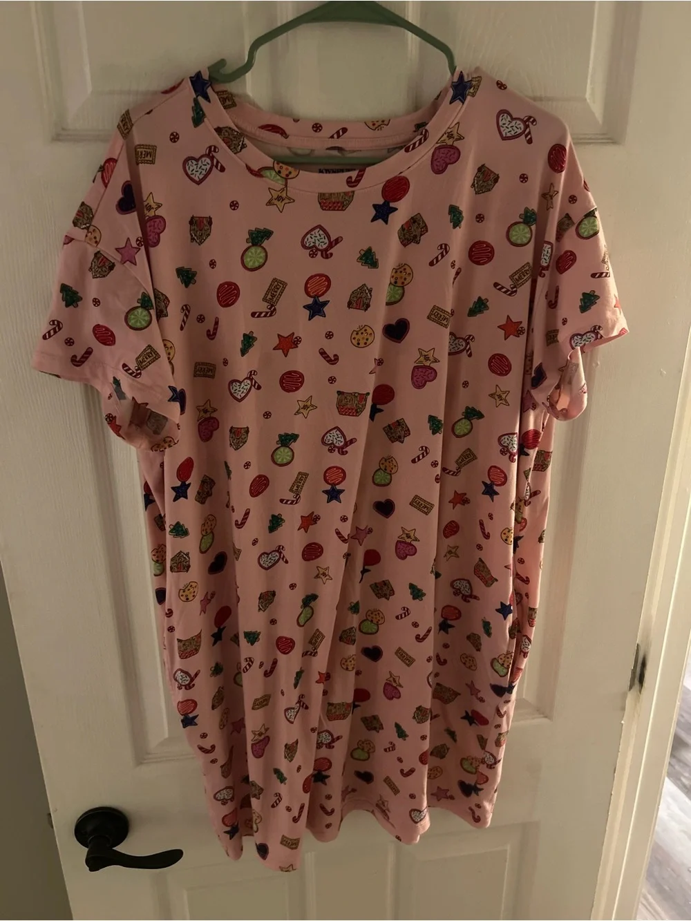 Girls' Pink Candy & Stars Short Sleeve Nightshirt